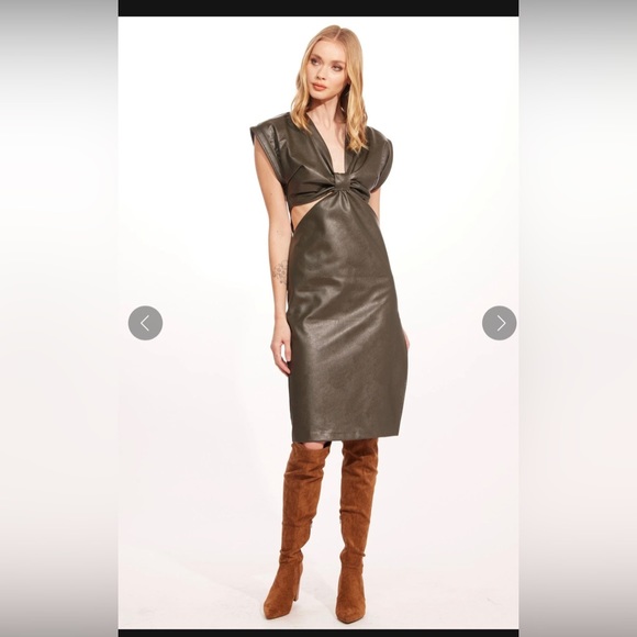 NWT Vegan Leather Dress with Cutouts - Picture 3 of 9